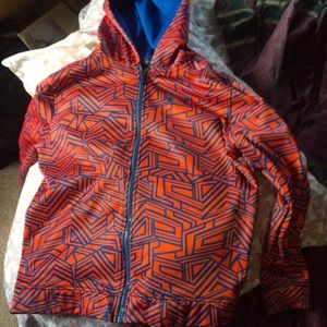 Under Armor loose orange and cobalto blue wzipper